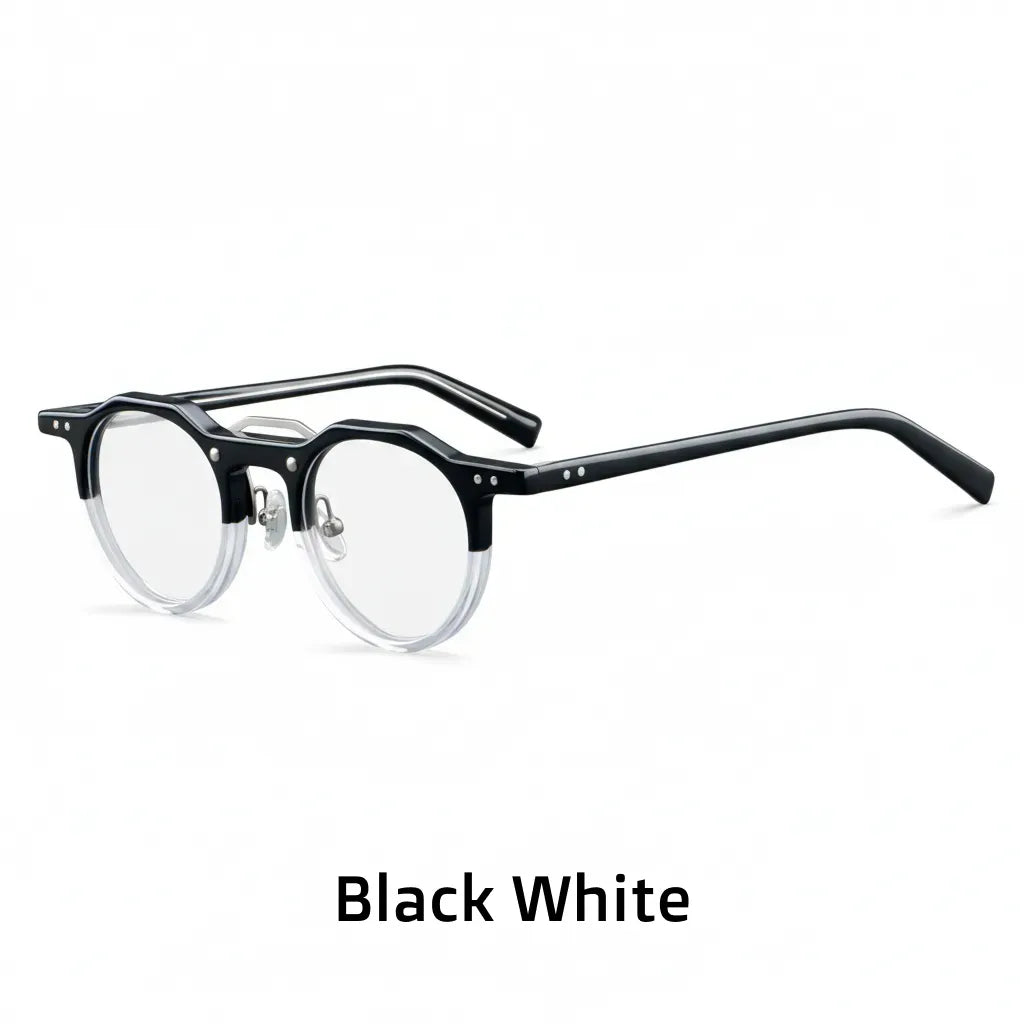 Retro Acetate Eyeglass Frame - Anti Blue Light Optical Prescription Glasses Model 5805