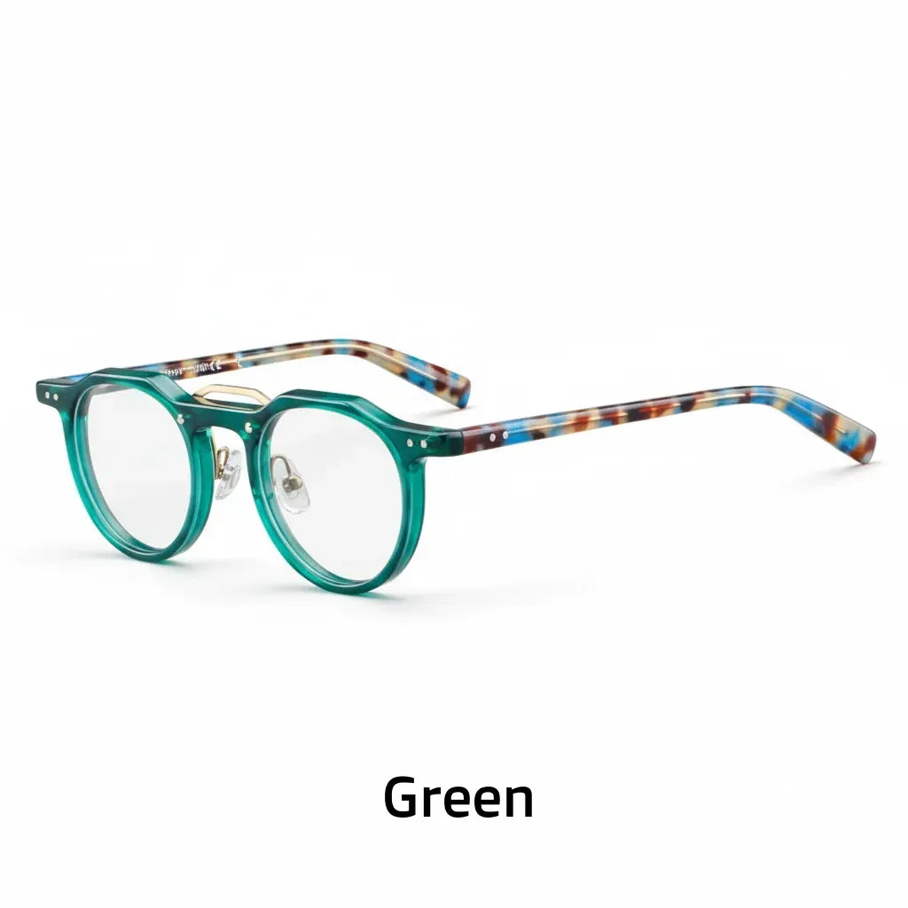 Retro Acetate Eyeglass Frame - Anti Blue Light Optical Prescription Glasses Model 5805