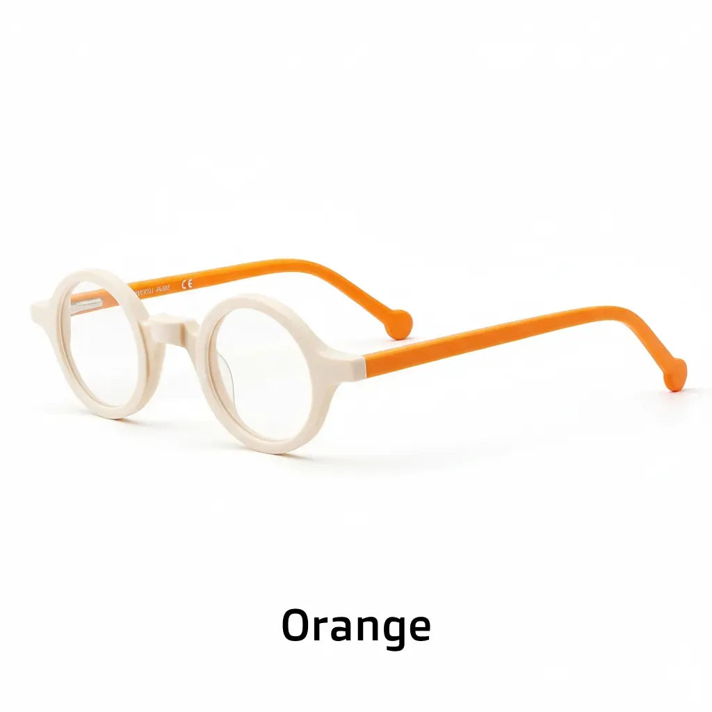 Retro Round Eyeglass Frame with Spring Hinges - Model 5802