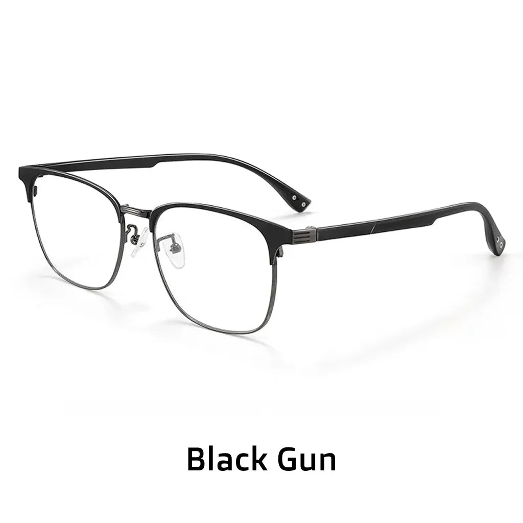 Retro Square Metal Eyeglasses Frame - Unisex Prescription Optical Glasses 9713