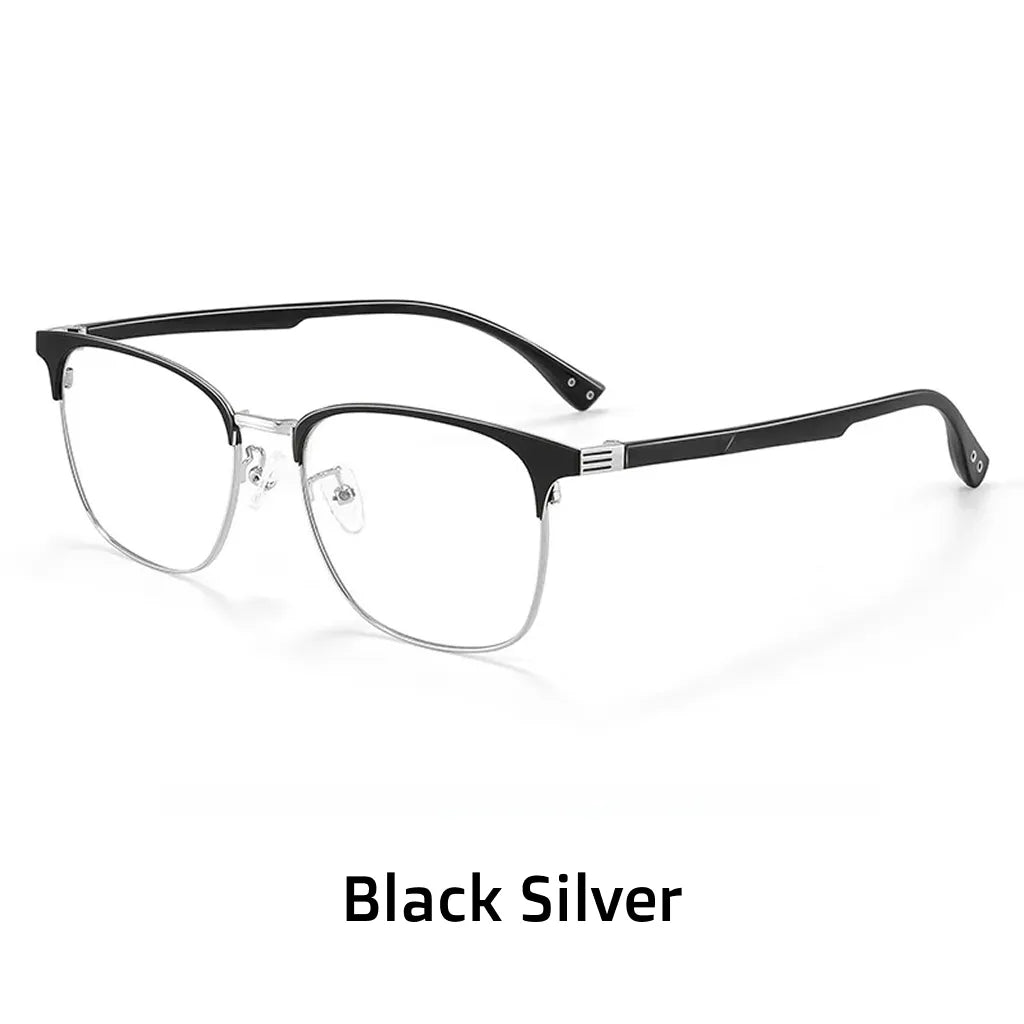 Retro Square Metal Eyeglasses Frame - Unisex Prescription Optical Glasses 9713