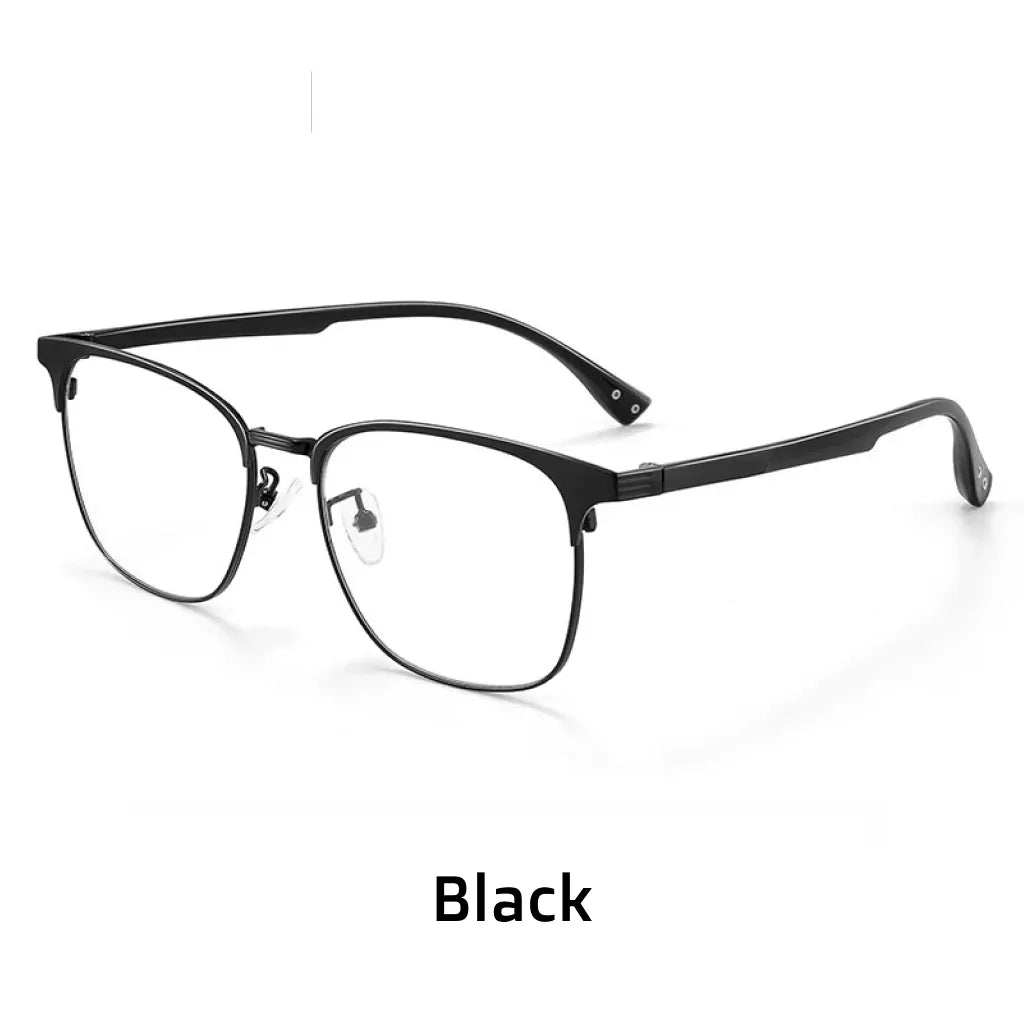 Retro Square Metal Eyeglasses Frame - Unisex Prescription Optical Glasses 9713