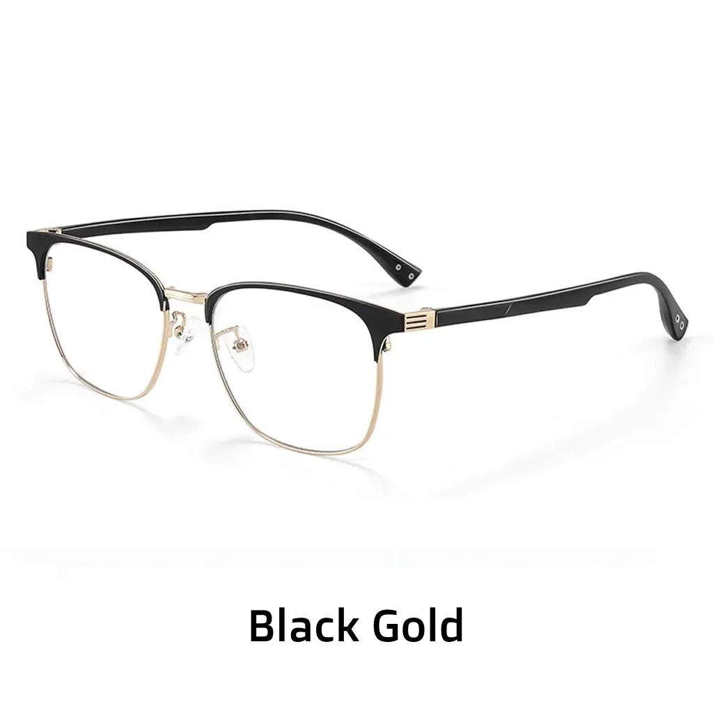 Retro Square Metal Eyeglasses Frame - Unisex Prescription Optical Glasses 9713