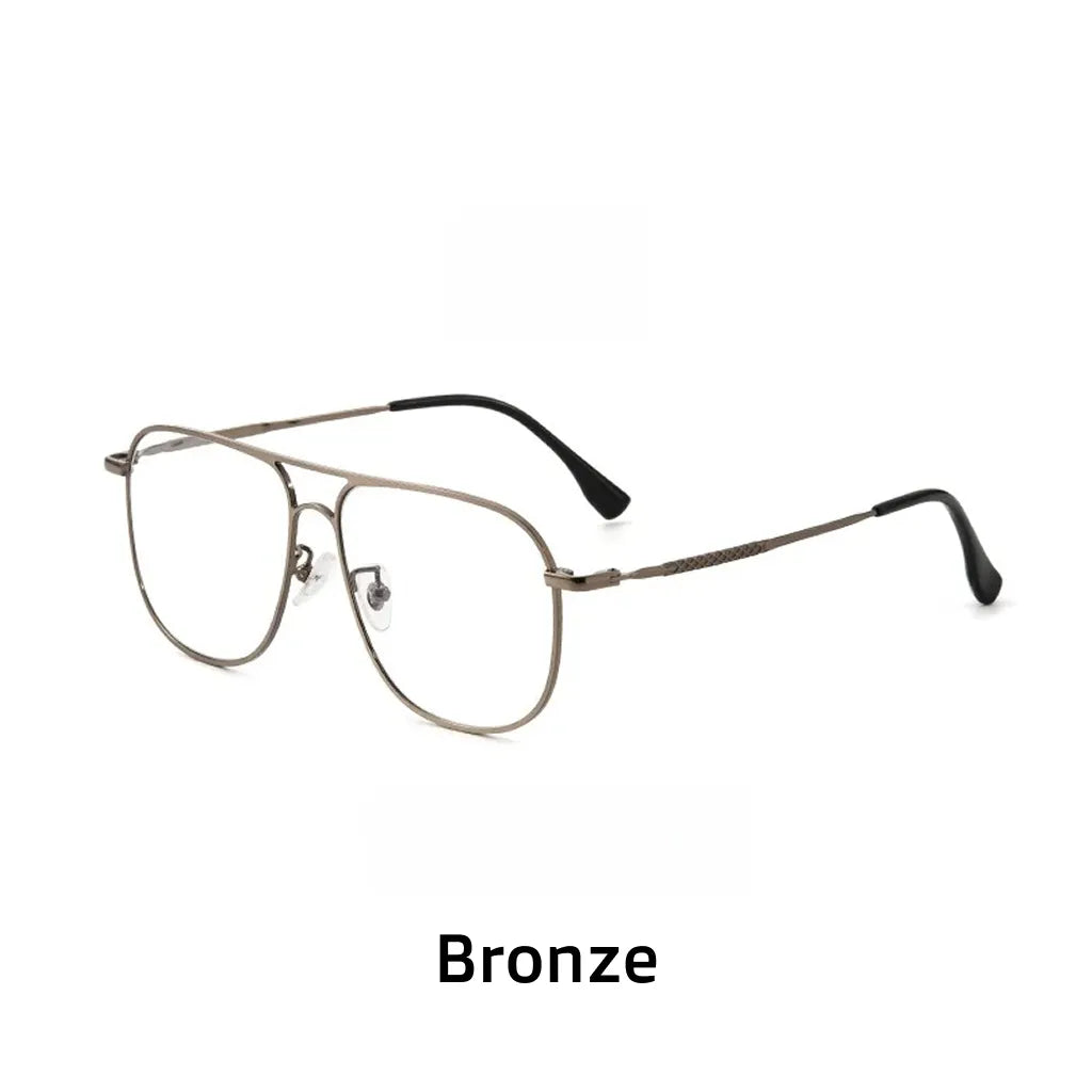 Ultra-Light Titanium Double-Beam Optical Glasses Frame with Anti-Blue Light