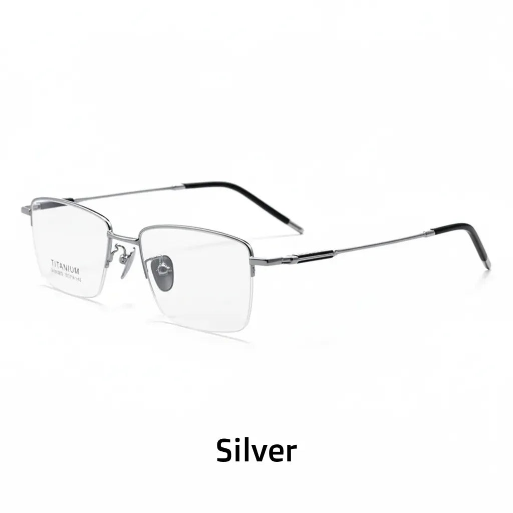 Ultra Light 8g Titanium Half-Frame Eyeglasses - Optical Prescription Frames