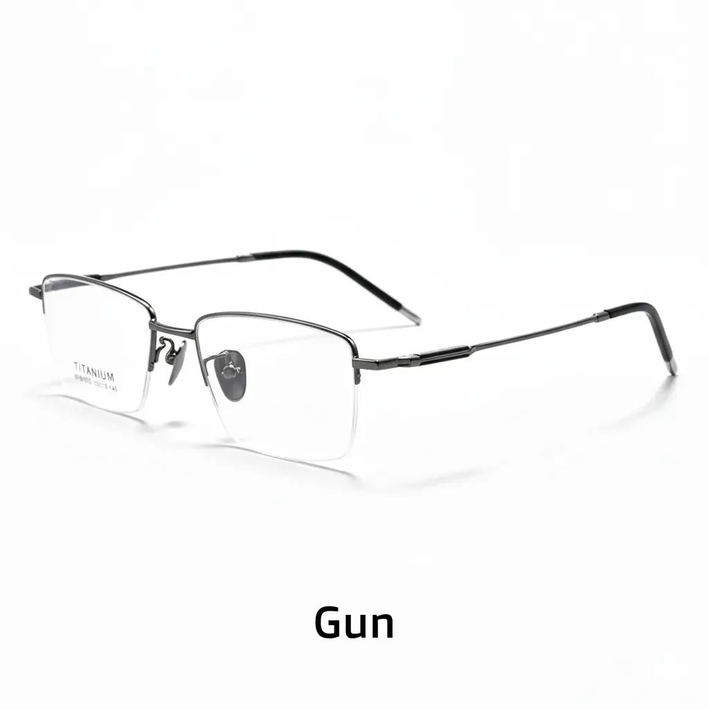 Ultra Light 8g Titanium Half-Frame Eyeglasses - Optical Prescription Frames