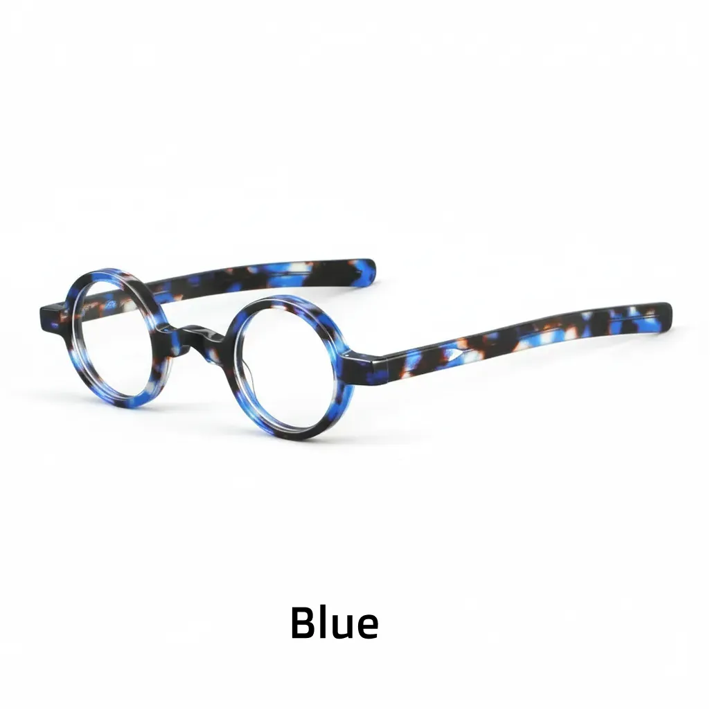 Round Acetate Eyeglass Frames - Unisex Retro Optical Prescription Glasses