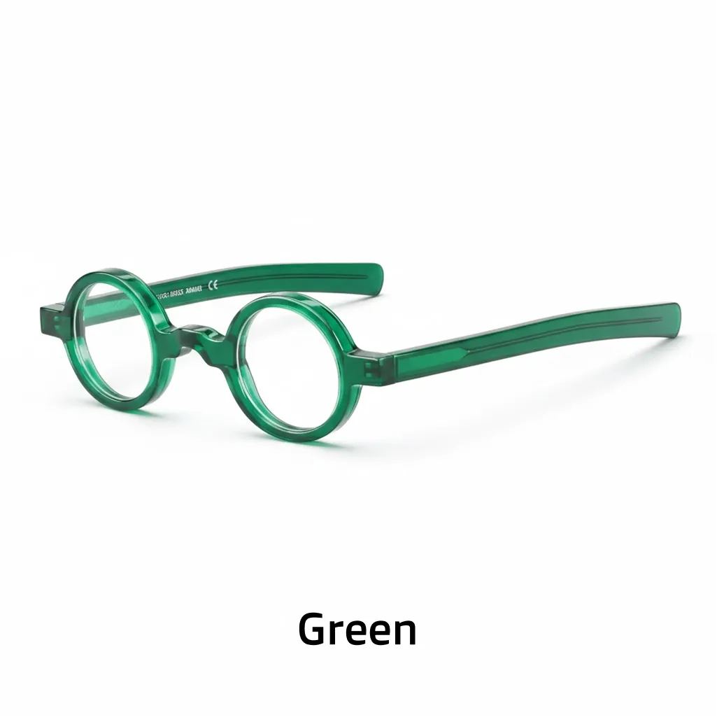 Round Acetate Eyeglass Frames - Unisex Retro Optical Prescription Glasses
