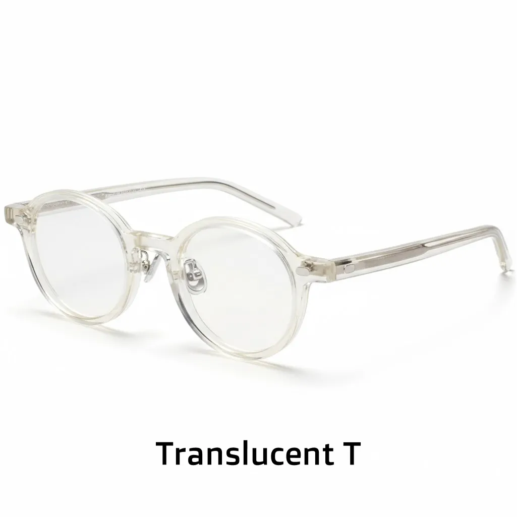 Anti-Blue Light Round Eyeglasses Frame - Handmade Optical Prescription