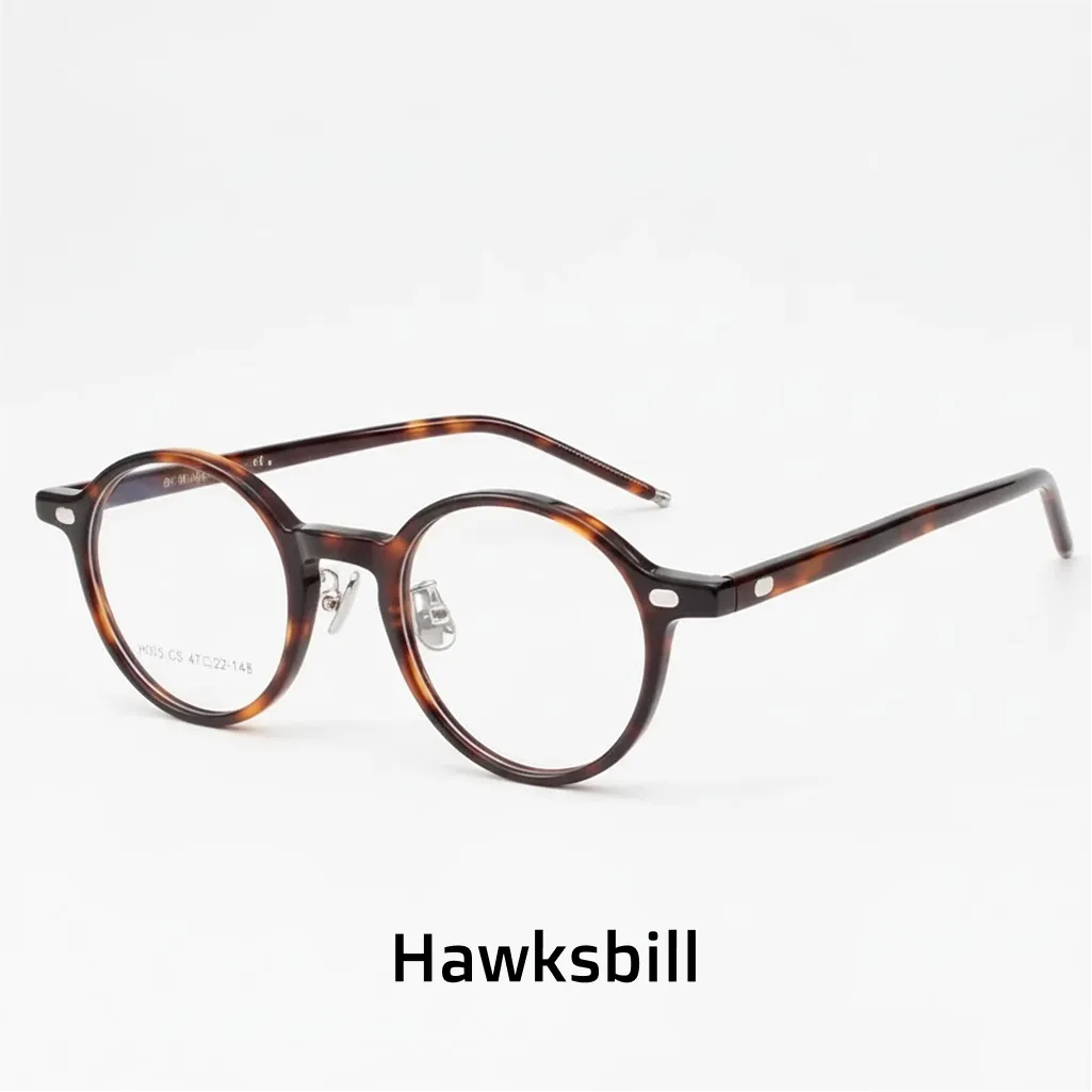 Anti-Blue Light Round Eyeglasses Frame - Handmade Optical Prescription