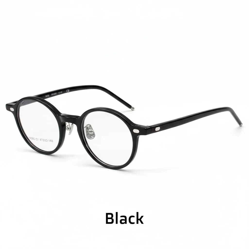 Anti-Blue Light Round Eyeglasses Frame - Handmade Optical Prescription