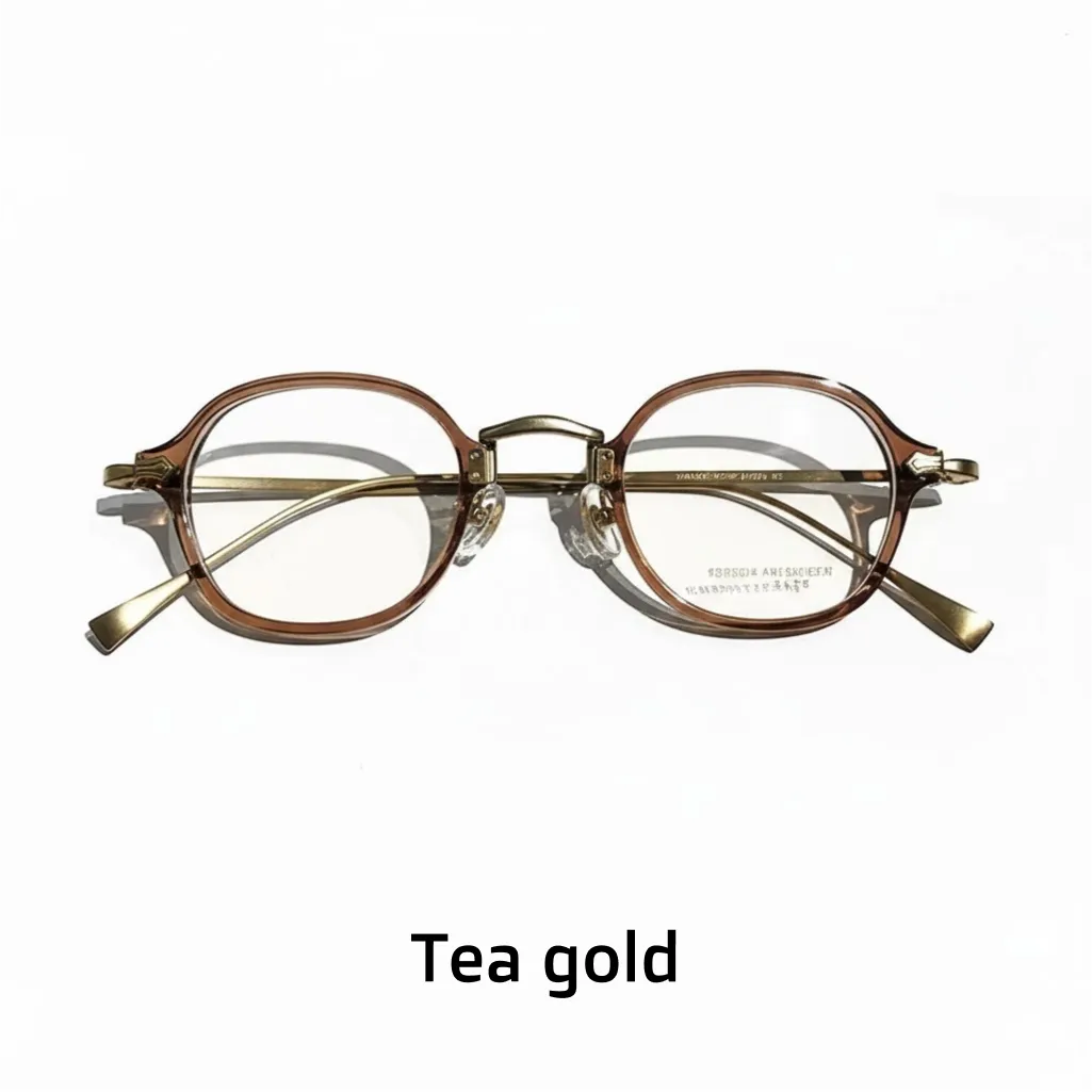Monture de Lunettes Rondes Rétro en Titane - Lunettes de Vue Optiques Unisexes