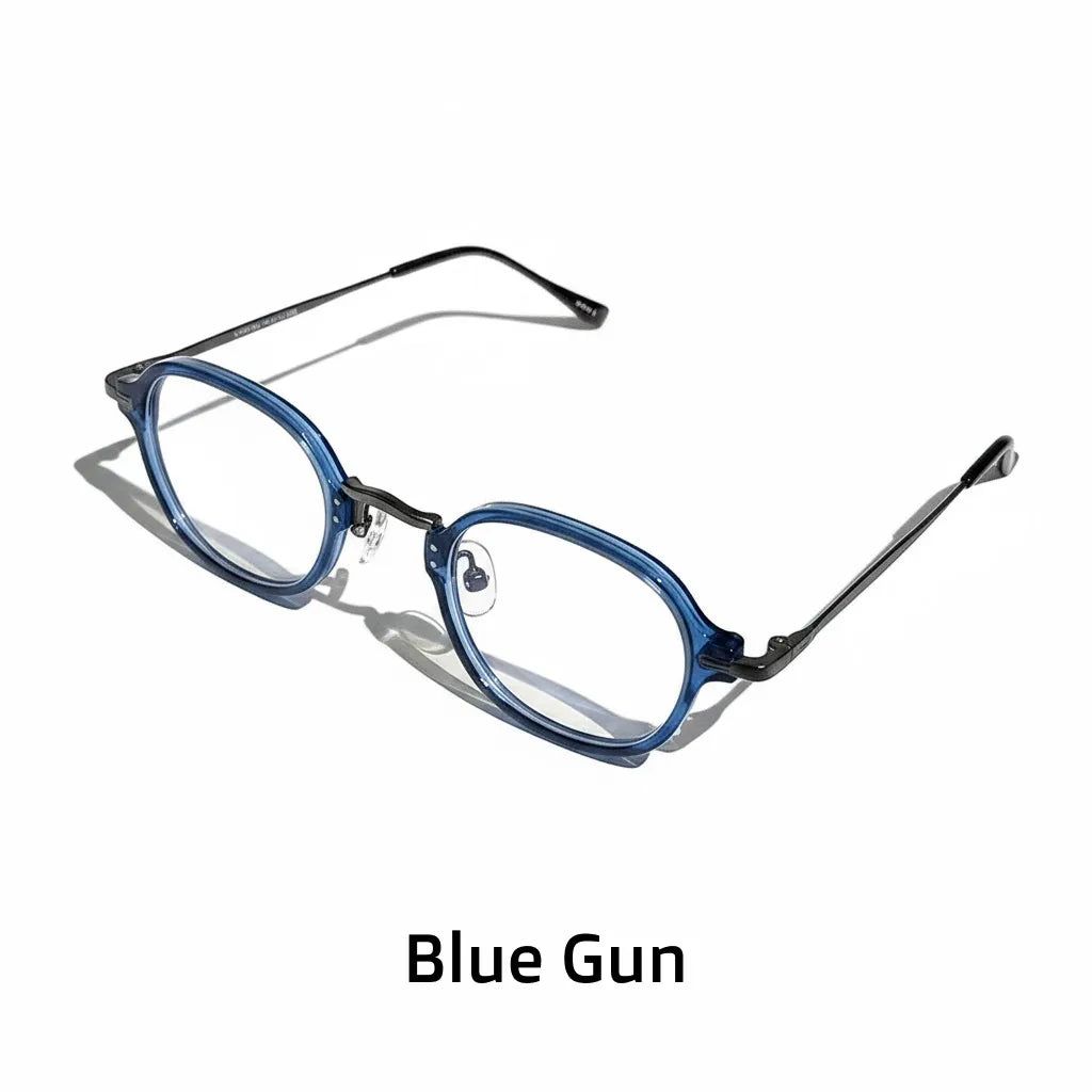 Monture de Lunettes Rondes Rétro en Titane - Lunettes de Vue Optiques Unisexes