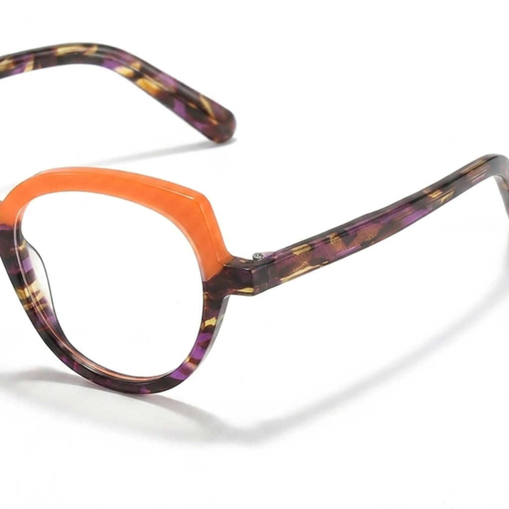 Cat-Eye Patchwork Optical Glasses Frame