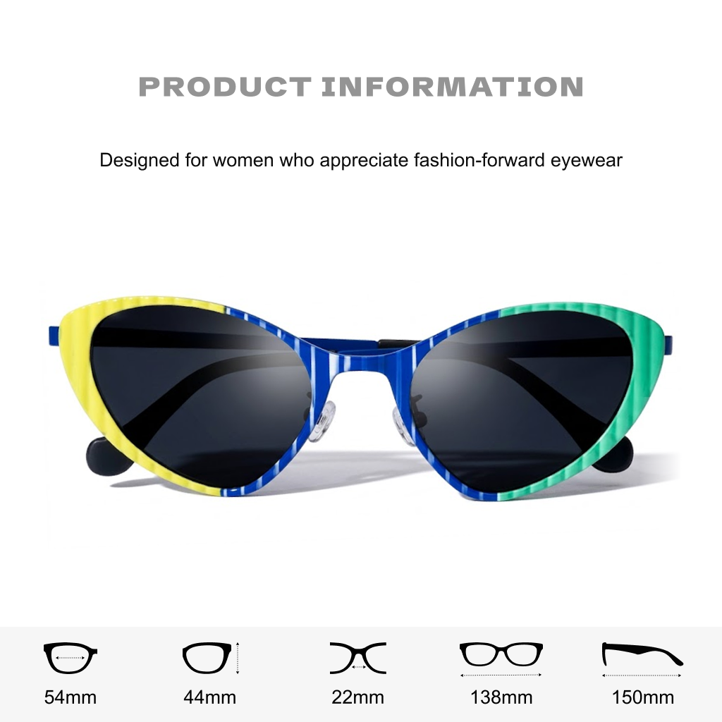 Cat Eye Titanium Polarized UV400 Sunglasses