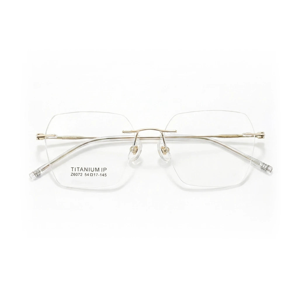 Pure Titanium Polygonal Frameless Eyeglasses - Ultra Light Optical Frame