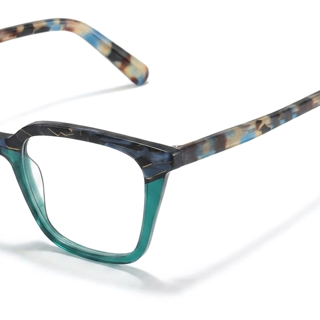 Kleine und einzigartige quadratische, gespleißte Farbbrille mit Retro-Modetrend und großem Rahmen für Pendler mit optischer Sehstärke