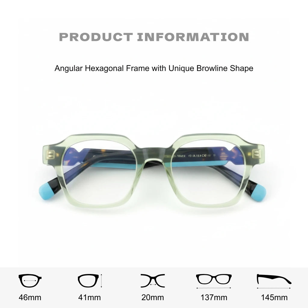 Retro Square Acetate Eyeglass Frames - Unisex Optical Prescription Glasses