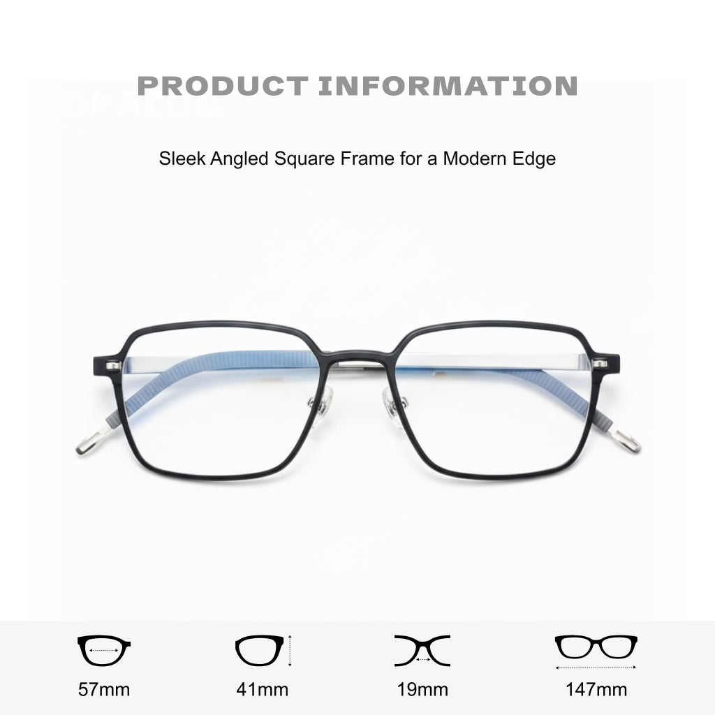 Lightweight Aluminum Magnesium Optical Prescription Eyeglasses - Polygonal Frame