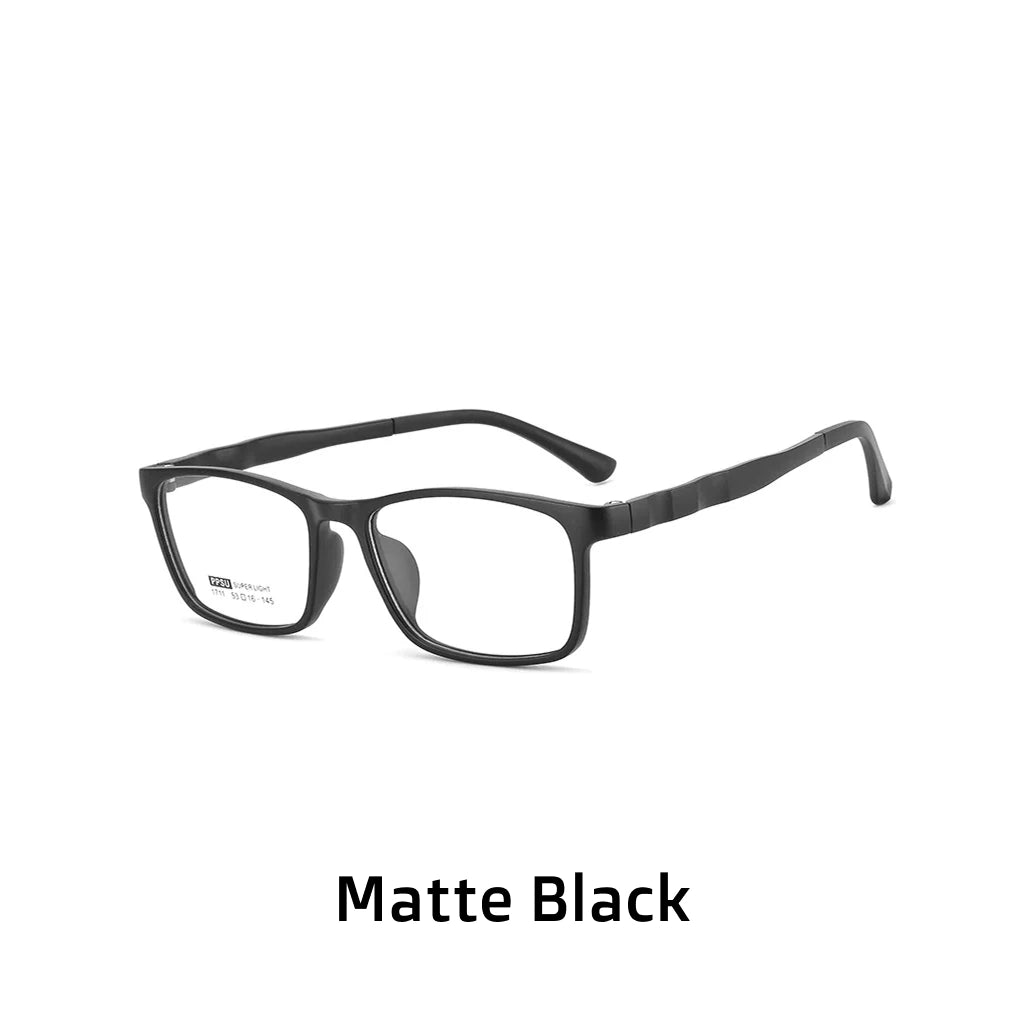 Retro Square PPSU Optical Glasses Frame - Unisex Lightweight Prescription Eyewear