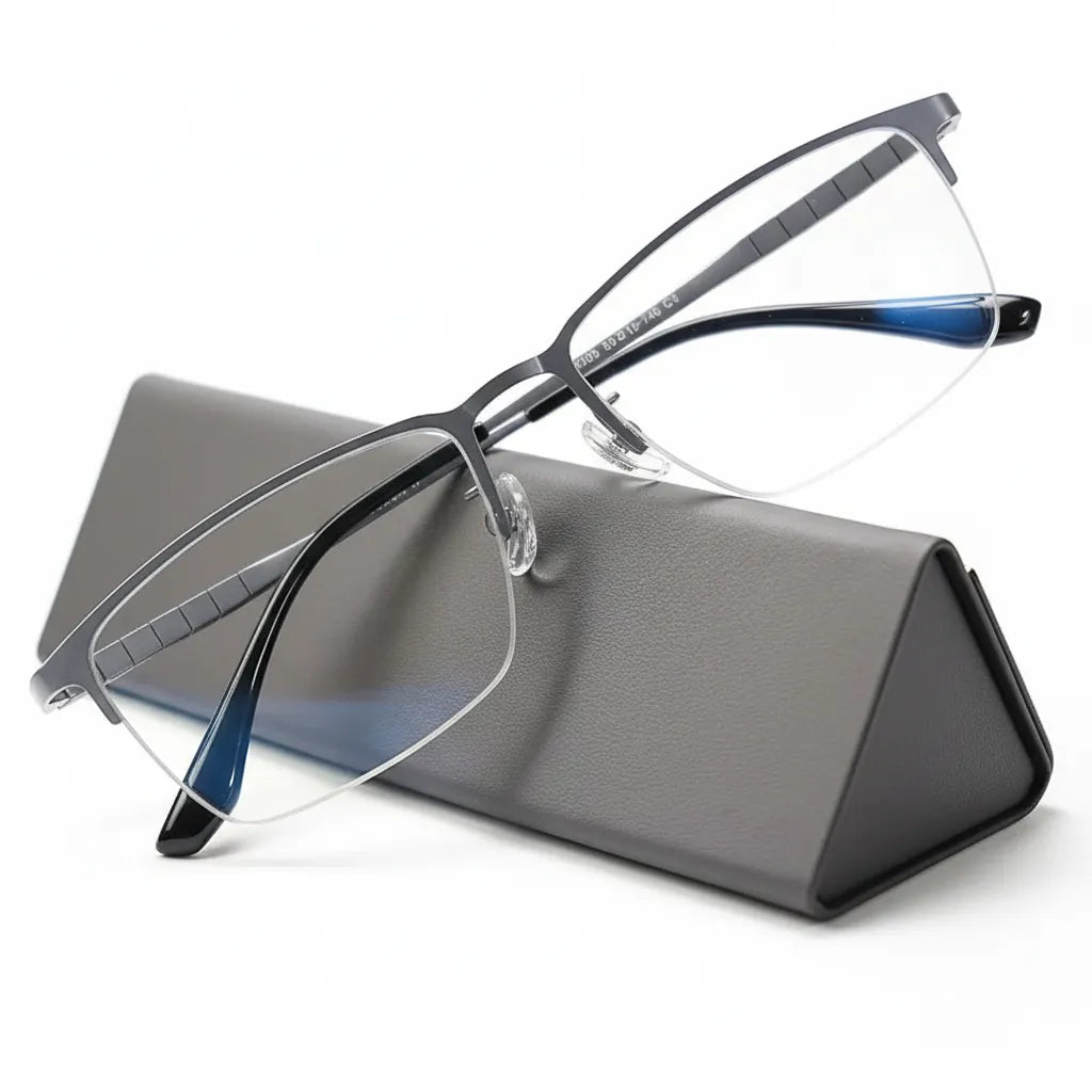 Titanium Square Eyeglasses - Ultra Light Business Frames
