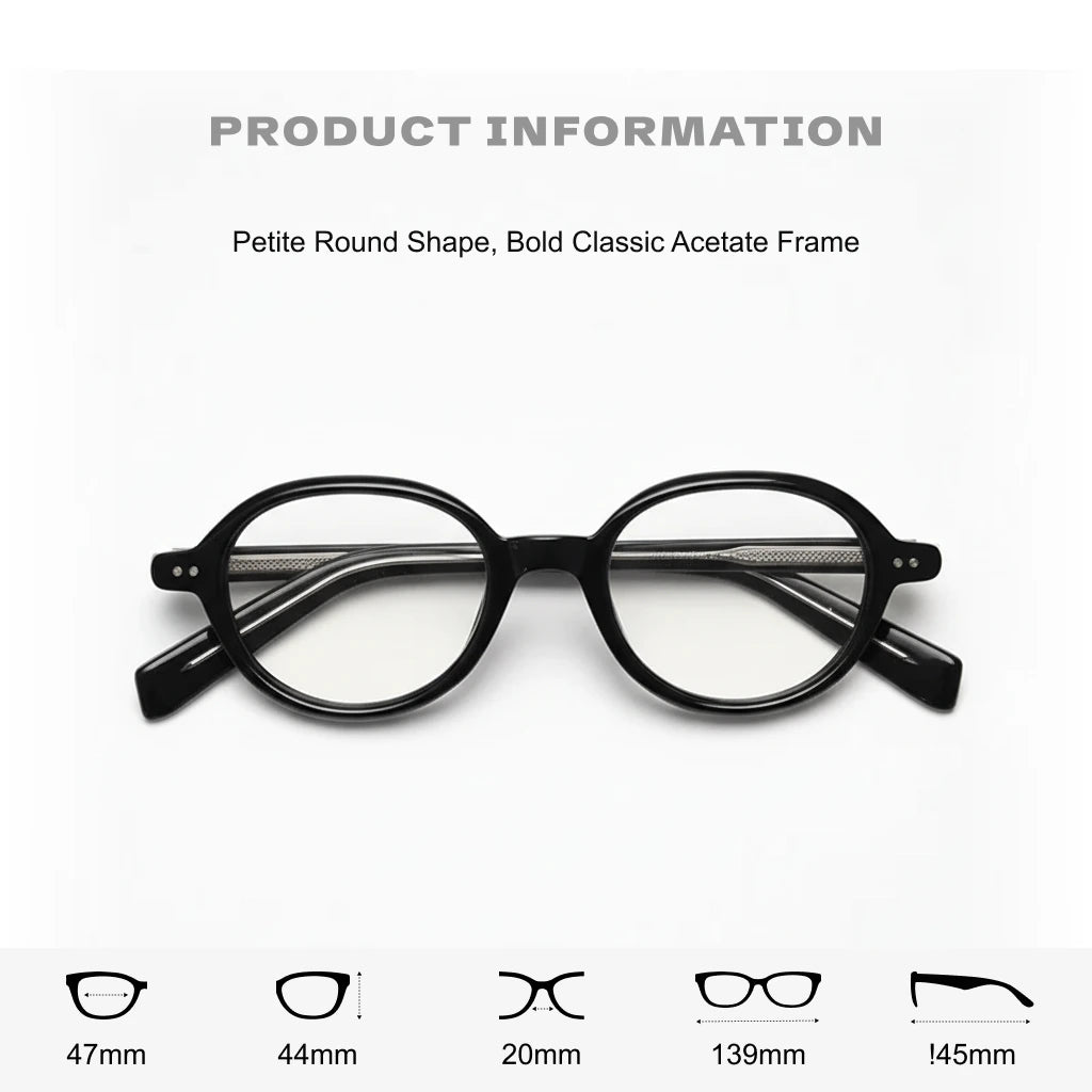 Retro Oval Prescription Glasses - Myopia, Reading & Progressive Lenses