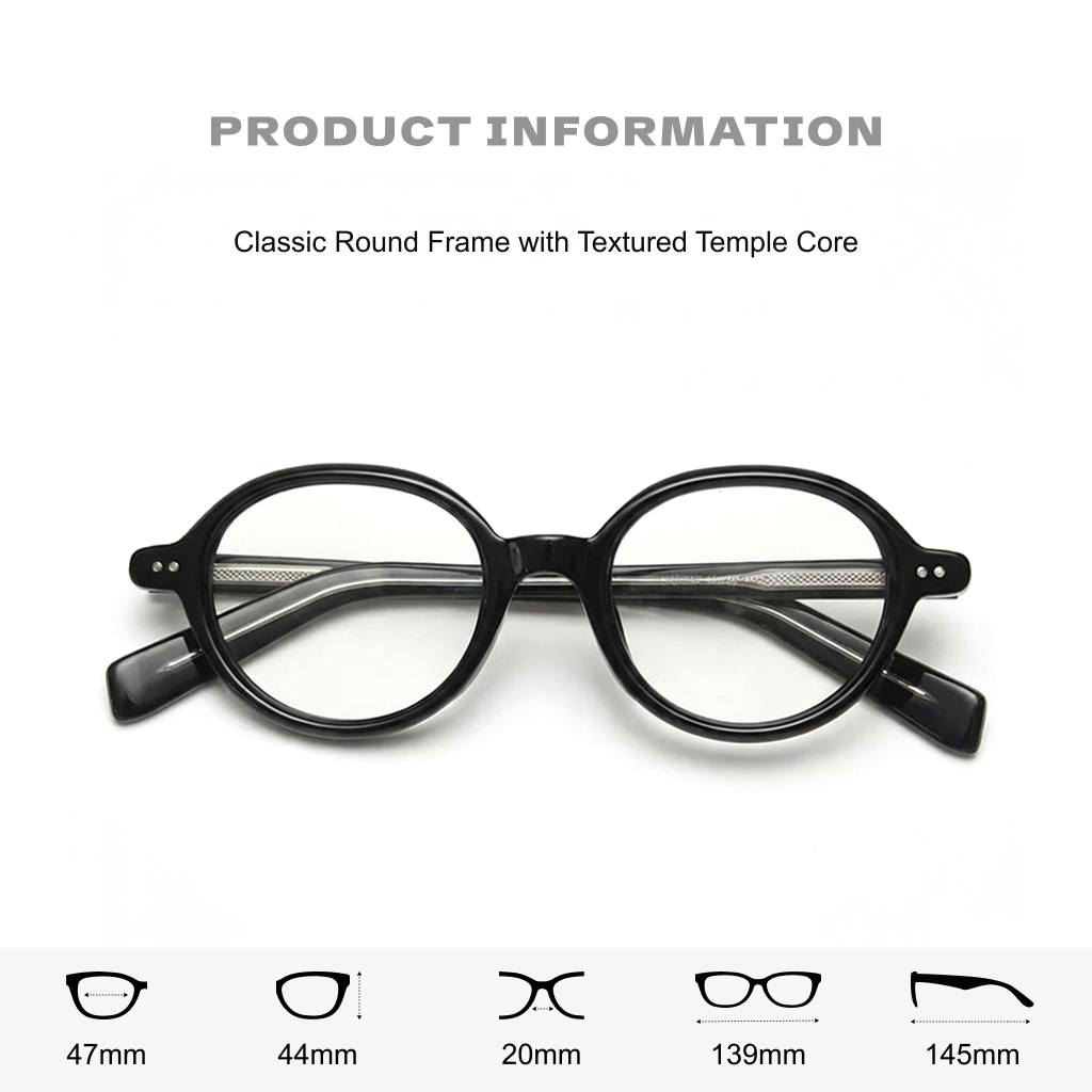Retro Oval Prescription Eyeglasses – Single Vision & Progressive