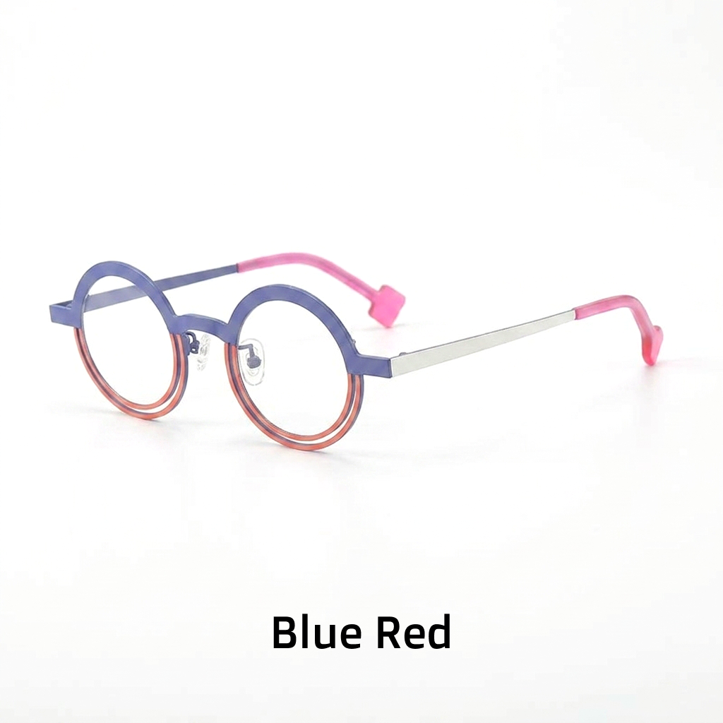 Two-Tone Titanium Round Optical Frames – Retro Unisex