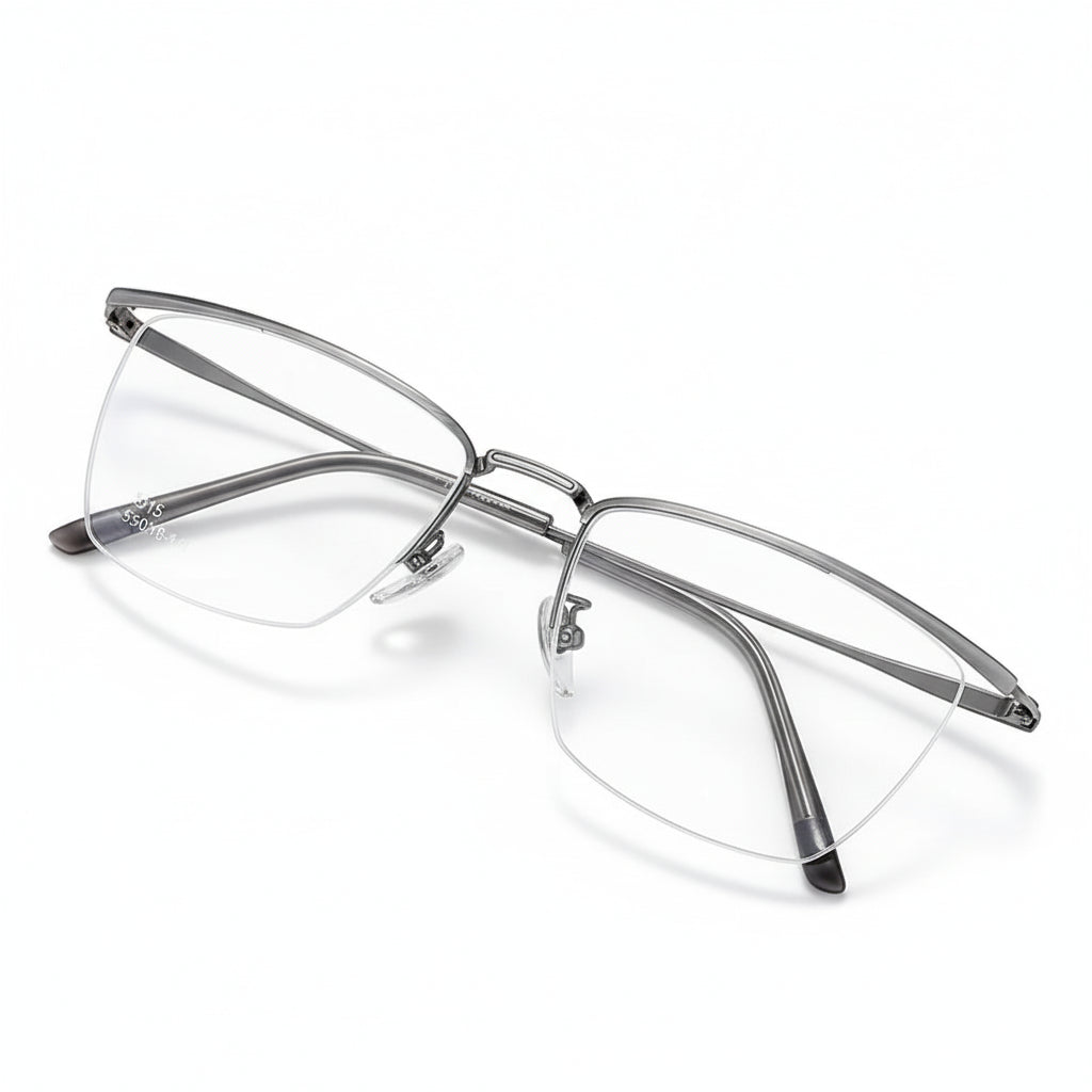 Alloy Half-Frame Optical Prescription Glasses 6315