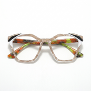 Acetate Cat Eye Optical Glasses Frame – Irregular Square Large Face
