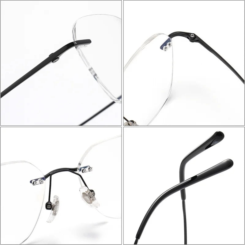 Ultra Light Titanium Frameless Eyeglass Frame - Retro Optical Prescription