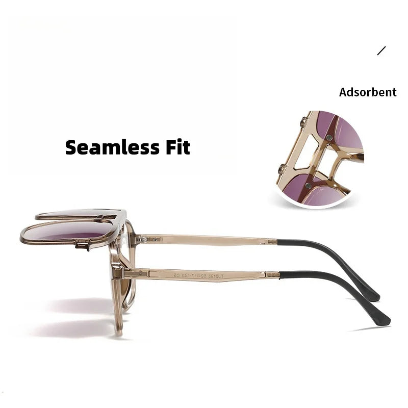 Magnetic 2-in-1 Prescription Glasses with Clip-On Sunglasses