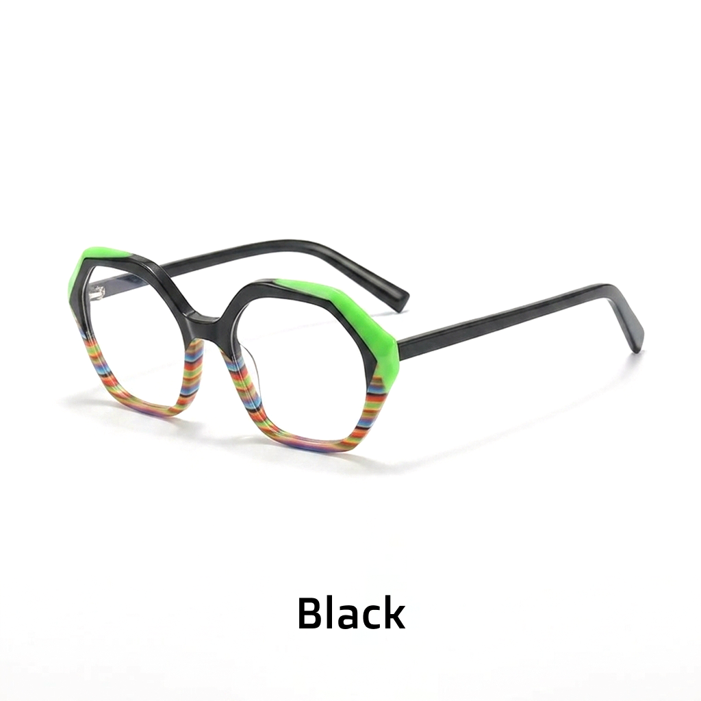 Acetate Square Optical Frames – Unisex Retro Color Block Eyeglasses