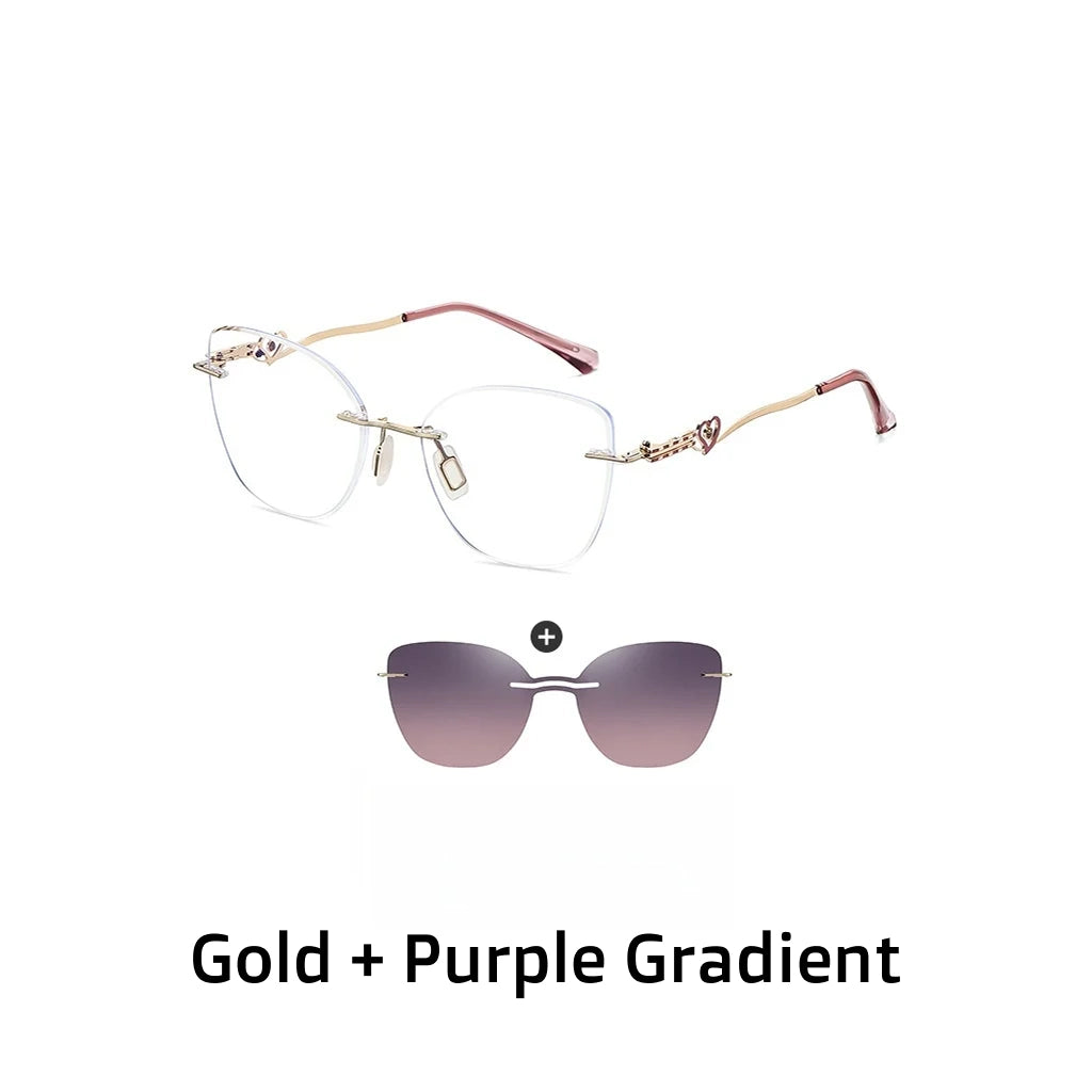 Magnetic Polarized Glasses Frame - 2-in-1 Frameless Optical Prescription Eyewear