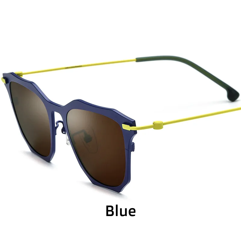Titanium Rectangle Polarized Sunglasses UV400