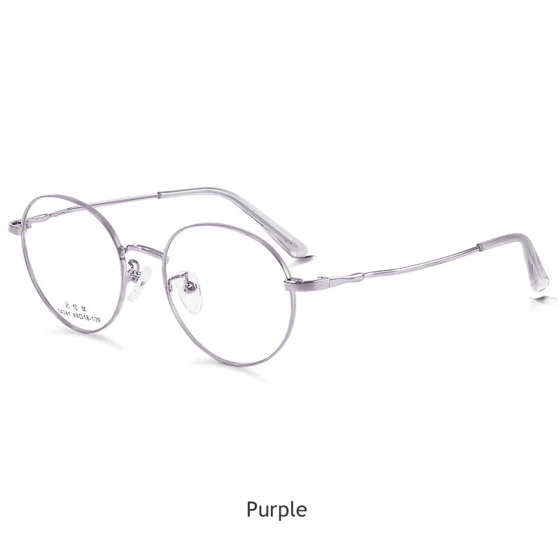 Memory Titanium Eyeglass Frame - Ultra Light Retro Round Optical Prescription Glasses