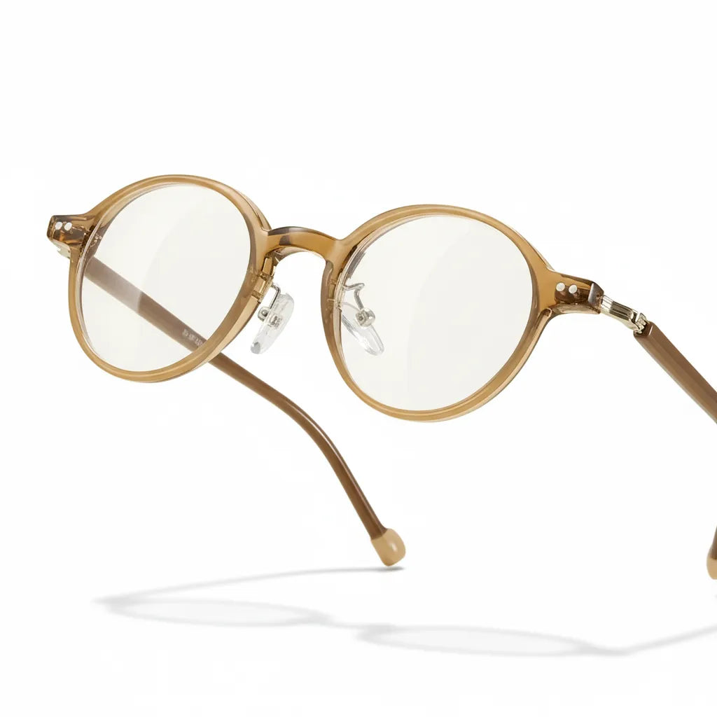 TR90 Ultra Light Retro Round Eyeglass Frame - Optical Prescription Ready