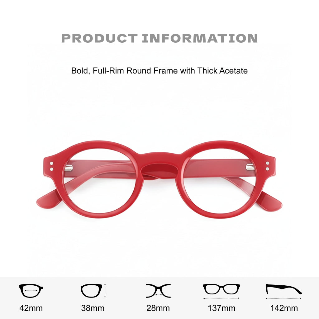 Retro Round Progressive Prescription Glasses 0619