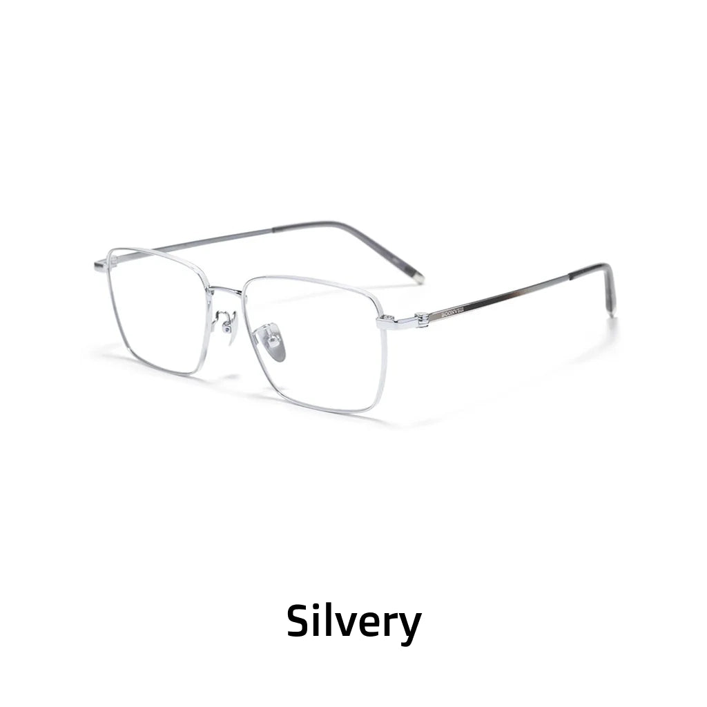 Ultra-Light Titanium Square Eyeglasses - 10.3g Unisex Optical Frame