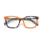 Kleine und einzigartige quadratische, gespleißte Farbbrille mit Retro-Modetrend und großem Rahmen für Pendler mit optischer Sehstärke