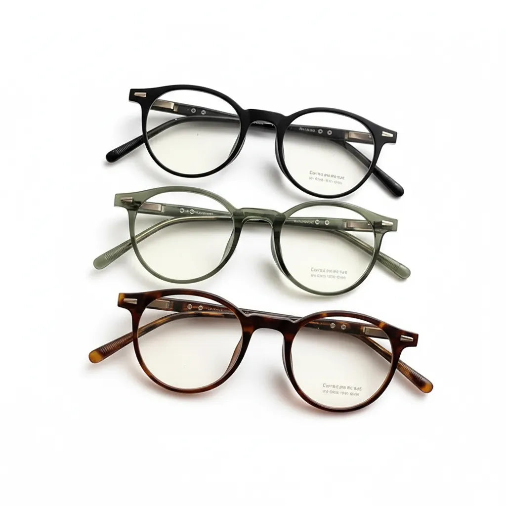 Retro Round Optical Eyeglass Frame - Ultra Light TR Unisex Prescription Glasses