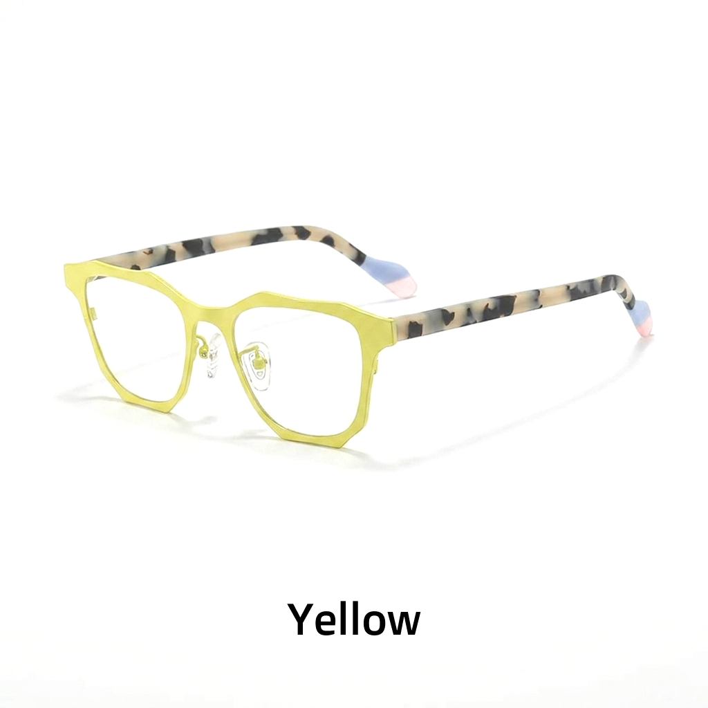 Titanium Cat-Eye Square Optical Frames