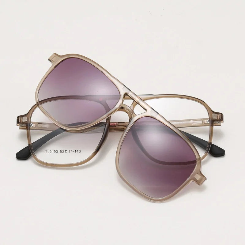 TR90 Magnetic Clip-On Polarized Sunglasses - 2-in-1 Optical Frame
