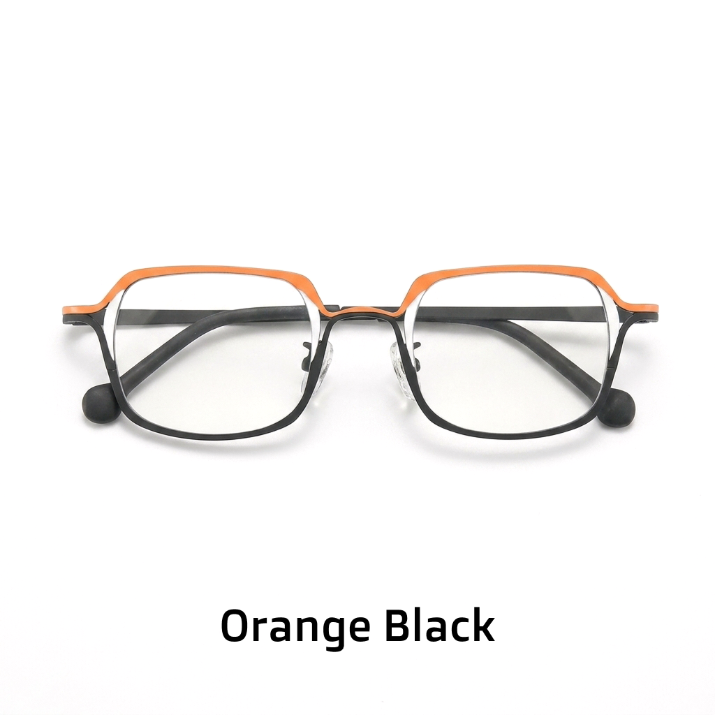 Two-Tone Titanium Square Optical Frames