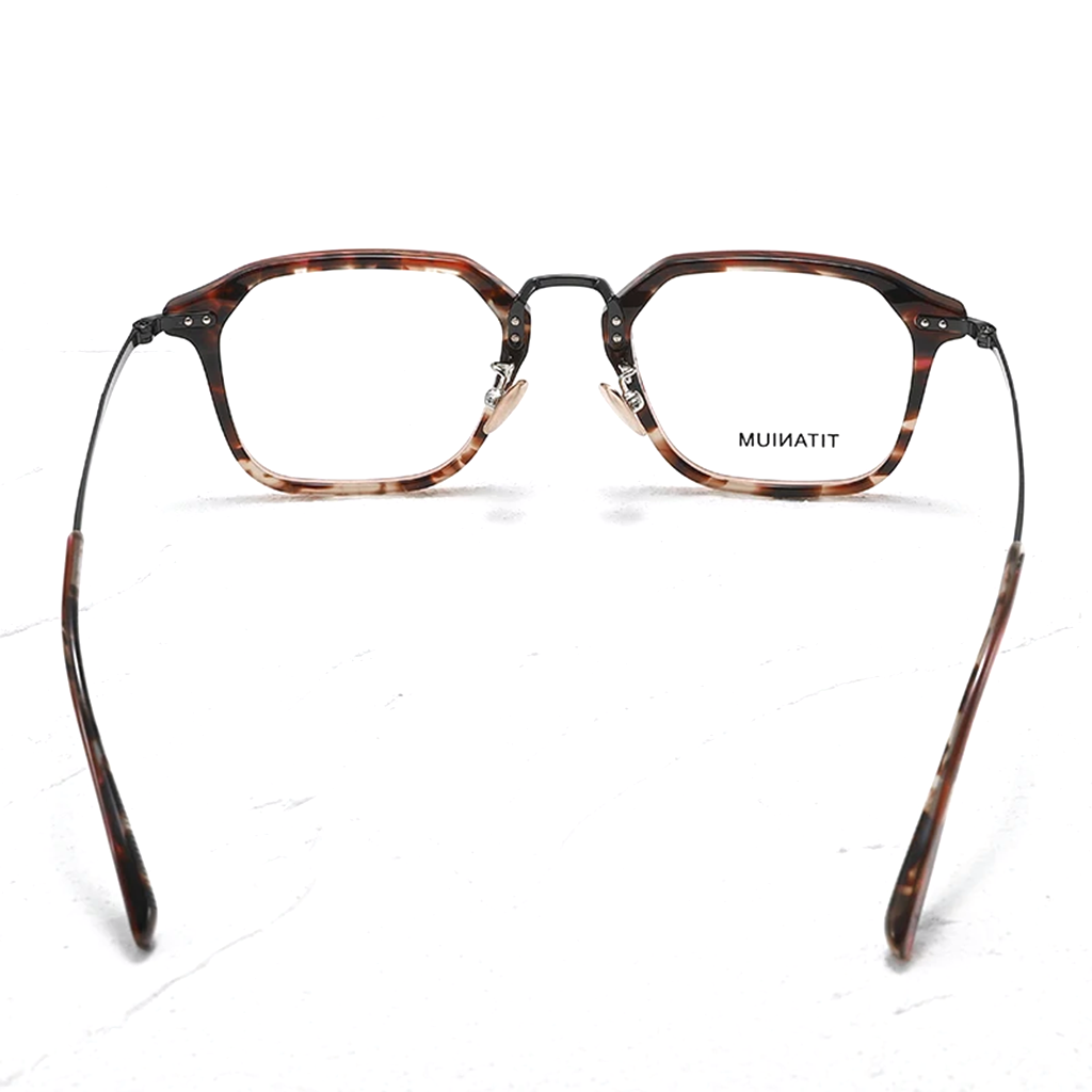 Titanium Square Optical Frames – Vintage Engraved Unisex