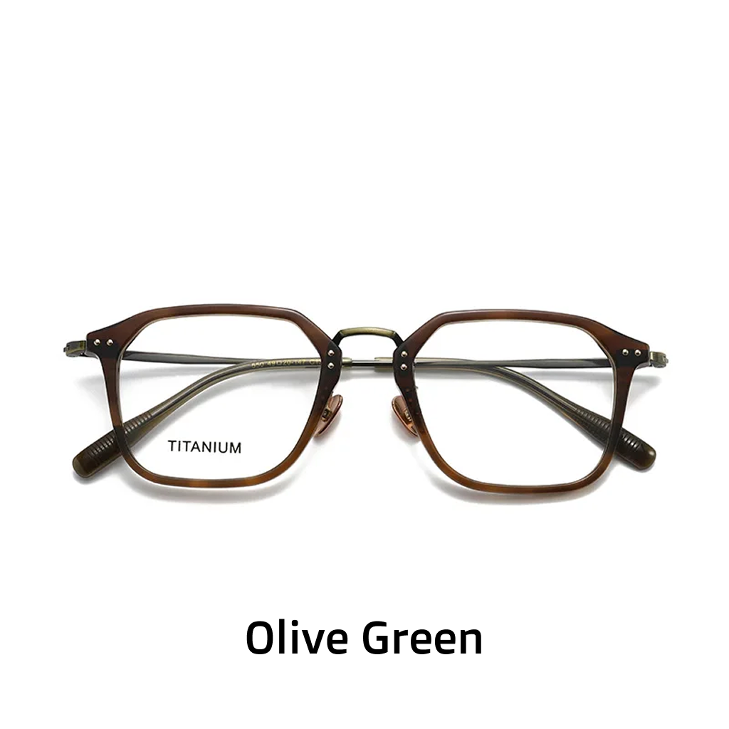 Titanium Square Optical Frames – Vintage Engraved Unisex