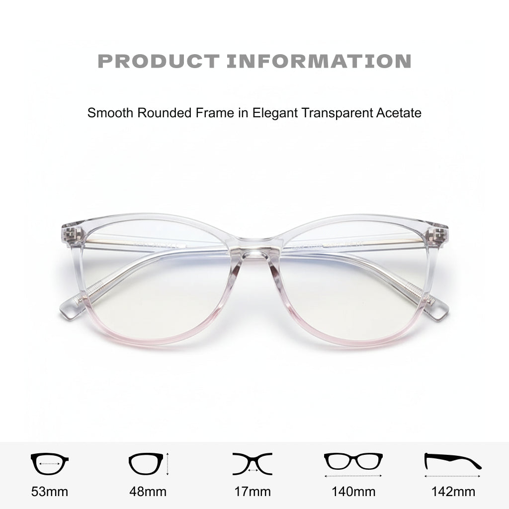 TR Cat Eye Eyeglass Frame - Anti Blue Light Optical Prescription Glasses