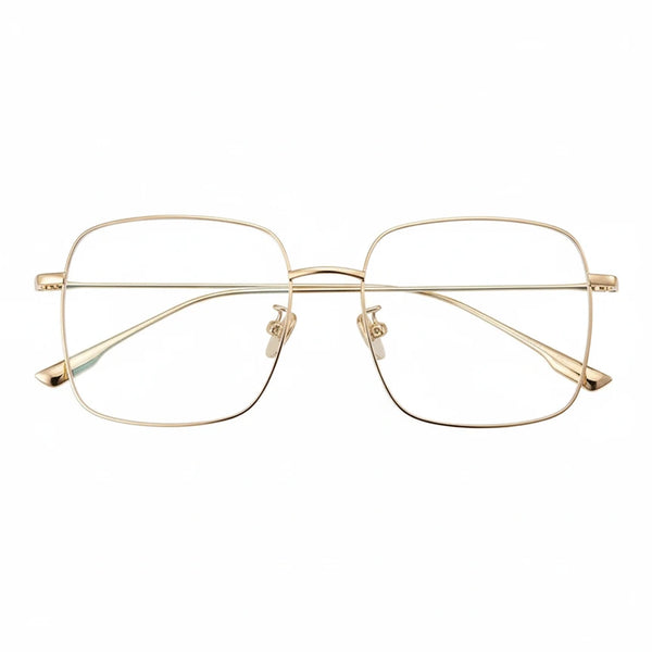 Ultraleichter Titan-Brillenrahmen – große quadratische optische Anti-Blaulicht-Brille für Damen B1134