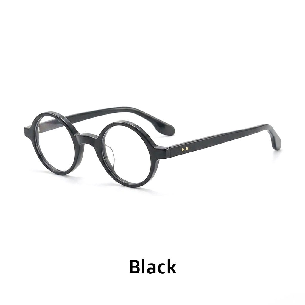 Round Acetate Optical Frames – Retro Literary Style