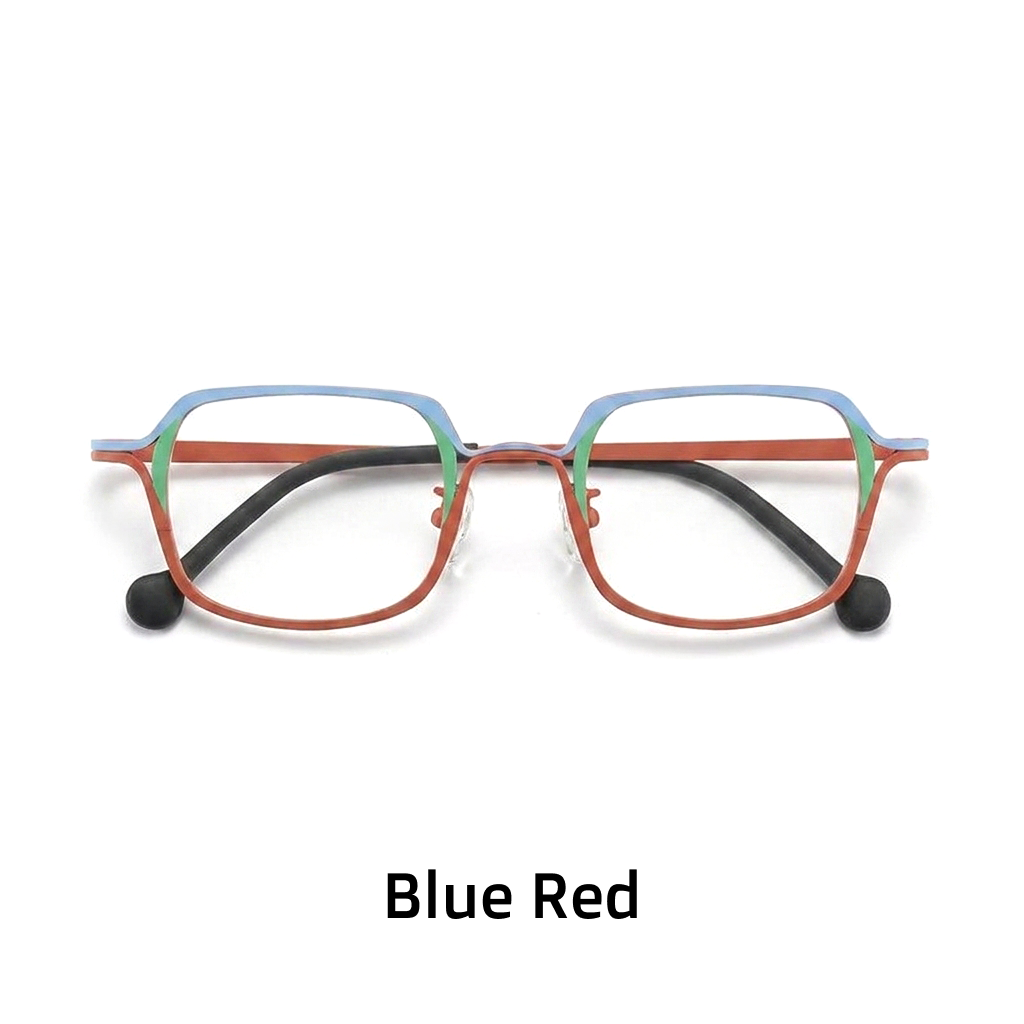 Two-Tone Titanium Square Optical Frames